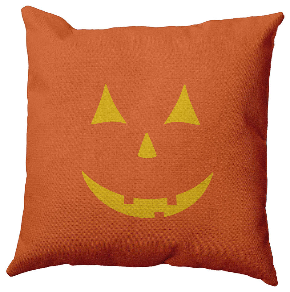 Halloween JackoLantern Accent Pillow, Nutmeg, 18"x18"