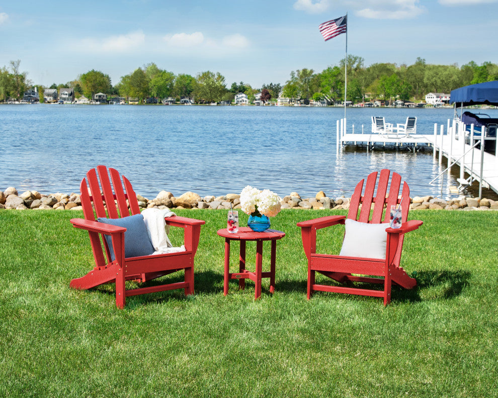 Polywood Classic Adirondack 3-Piece Set, Navy