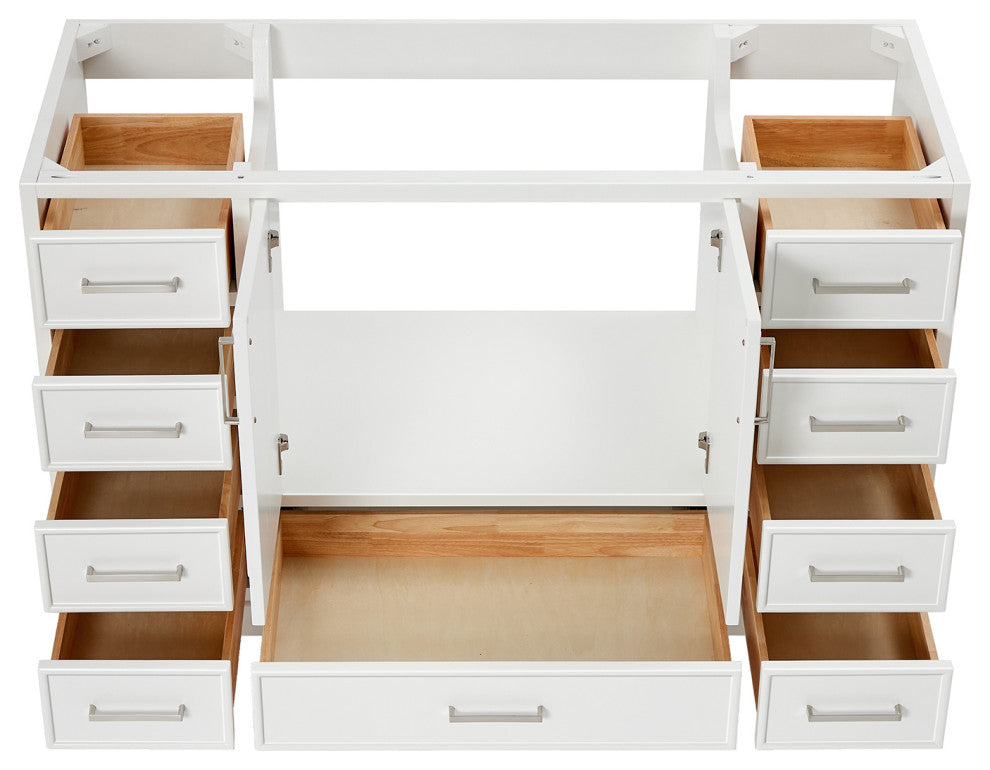 Ariel Stafford 54" Single Sink Bathroom Vanity Base, White