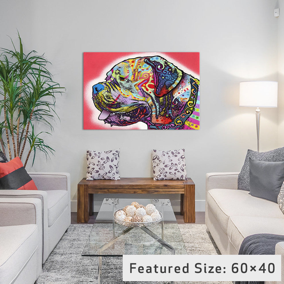 "Profile Mastiff" Wrapped Canvas Art Print, 26x18x1.5