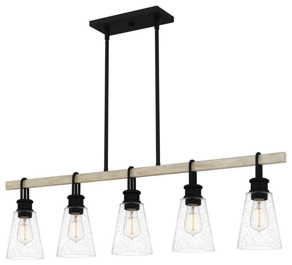 Kingsbridge Five Light Linear Chandelier, Earth Black