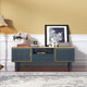 Modern 2 Cabinets TV stand 50 inch TV benches with Carbonized Bamboo