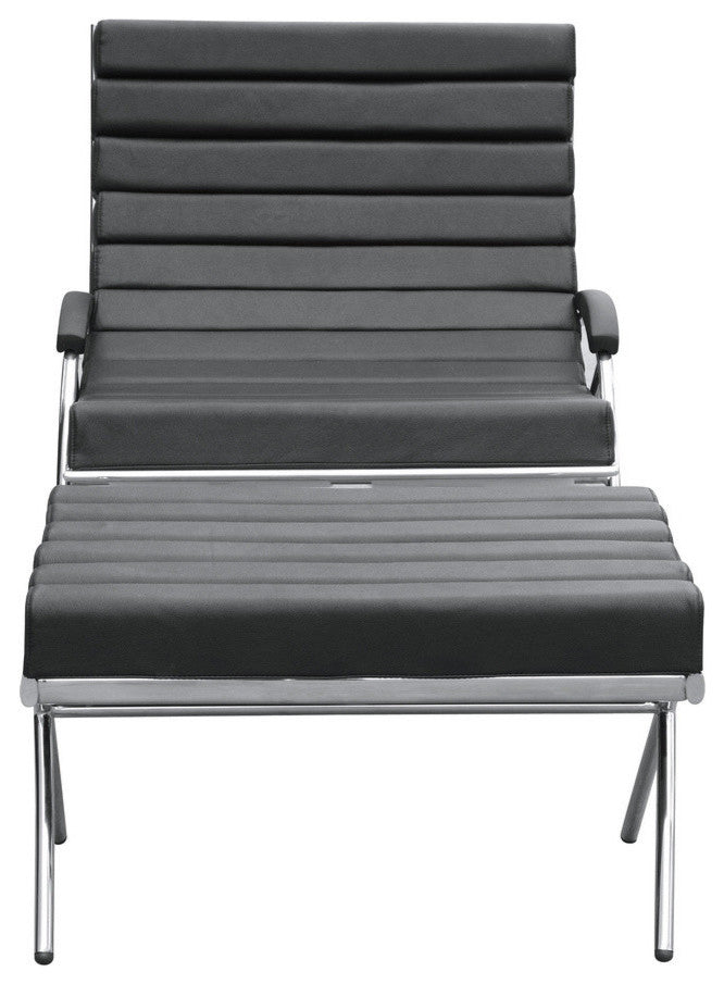 Modern Classics Classic Chair and Ottoman, Black