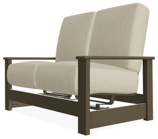 Leeward Deep Seat Outdoor Loveseat with Hidden Motion, Huskie/Beachwood
