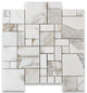 Calacatta Gold Marble Mini Versailles French Paragon Mosaic Tile Honed, 1 sheet