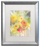 Sheila Golden 'Wooded Floral' Matted Framed Art, Silver Frame, White, 20x16
