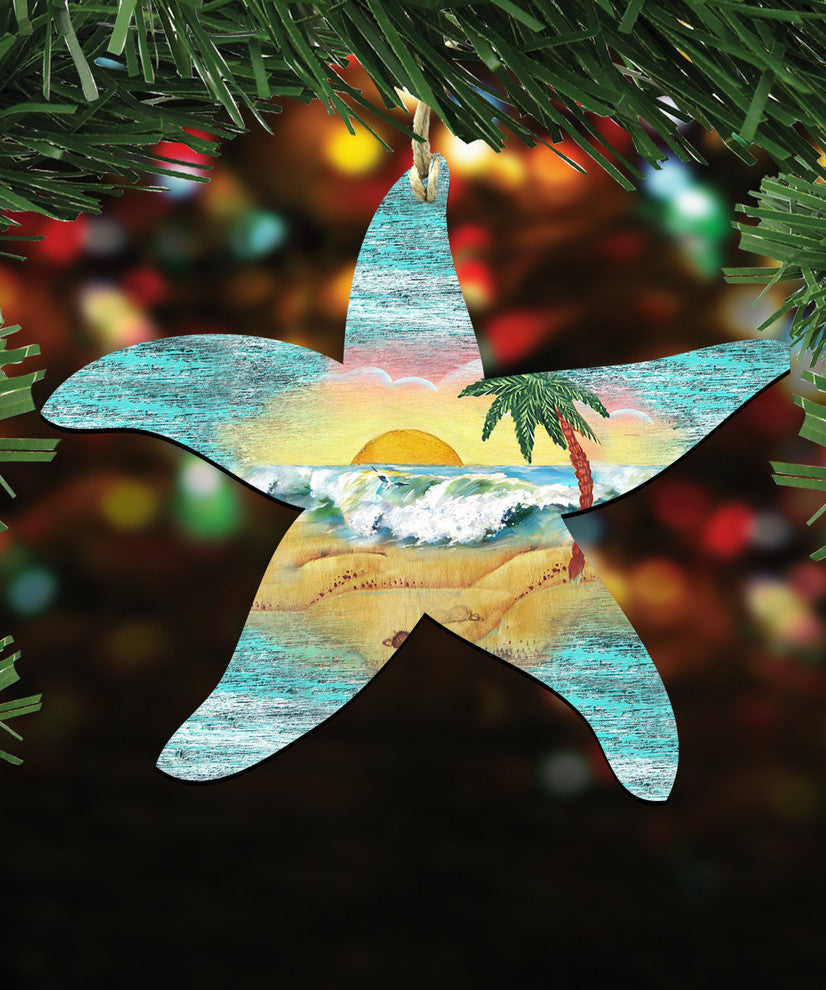 Starfish Scenic Ornament, Set of 3