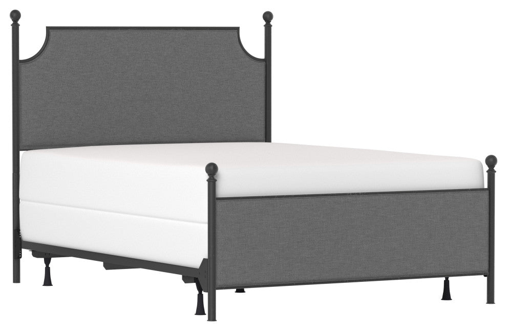 McArthur Metal and Upholstered Bed, Black, Queen