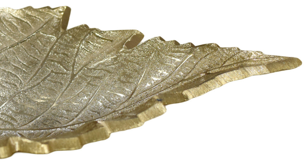 Handmade Decorative Aluminium Tray, Gold Color Coated