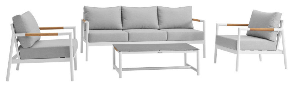 Royal 4 Piece Outdoor Seating Set, White