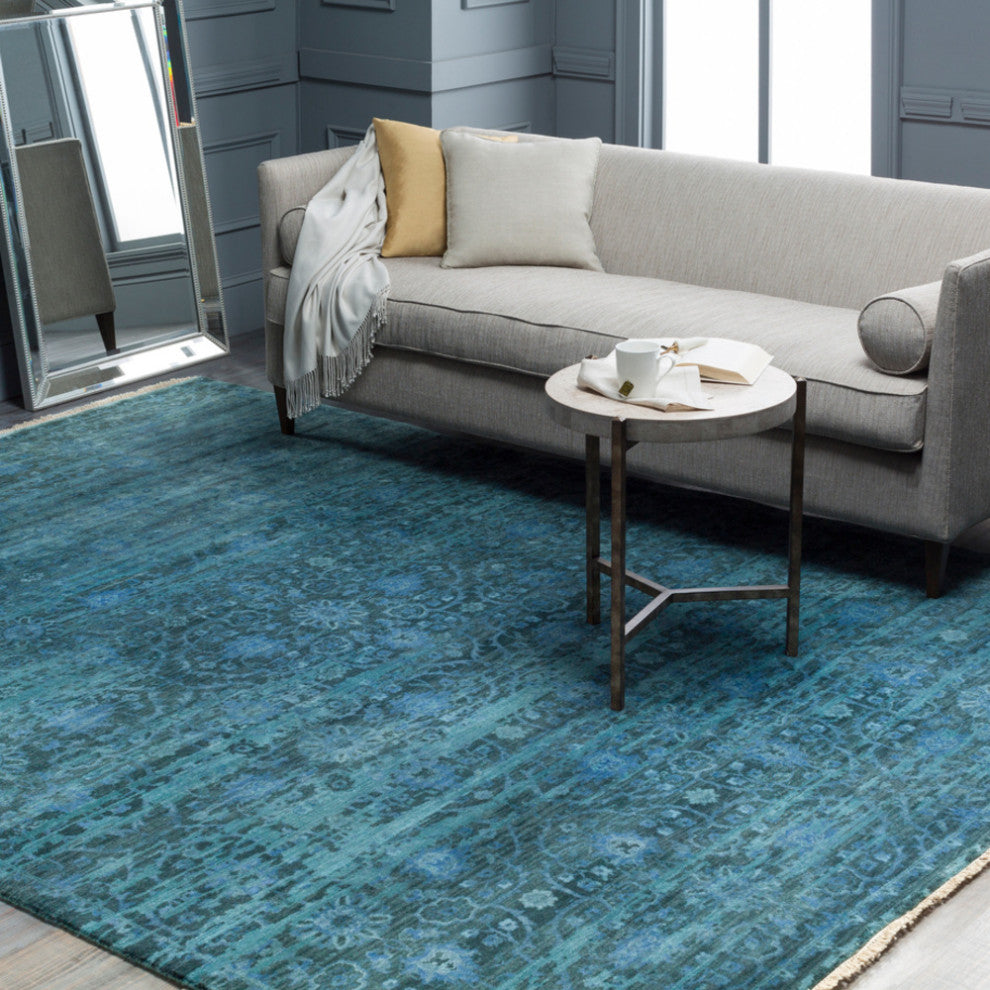 Surya Empress EMS-7008 Traditional Area Rug, Denim, 9'' x 13'' Rectangle