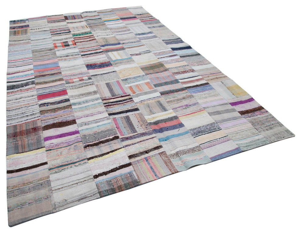 Rug N Carpet - Handmade Anatolian 7' 5'' x 11' 7'' Rustic Patchwork Kilim Rug