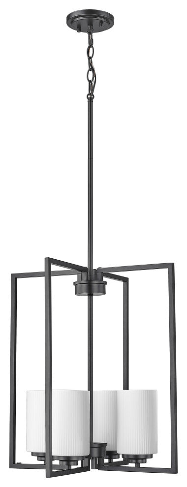 4 Light 18 in. Matte Black Pendant