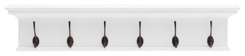NovaSolo Halifax 6-Hook Coat Rack in Pure White