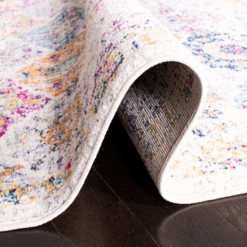 Safavieh Madison Collection MAD611 Rug, Cream/Multi, 5' Round