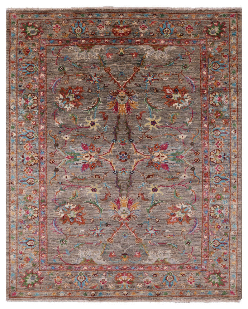 5' 2" X 6' 4" Hand Knotted Persian Tabriz Wool Rug Q7398