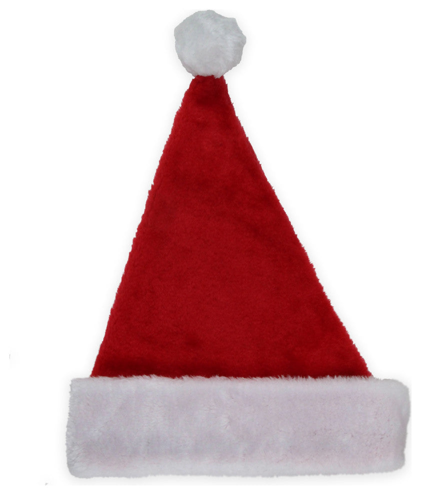 Traditional Plush Adult Santa Hat, Red, 17"