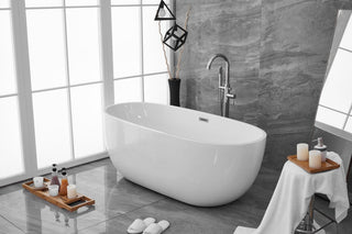 Aaron 67" Soaking Roll Top Bathtub, Glossy White