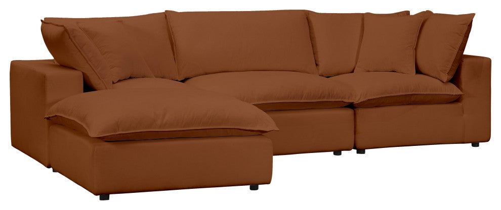 Cali Modular 4 Piece Sectional, Rust