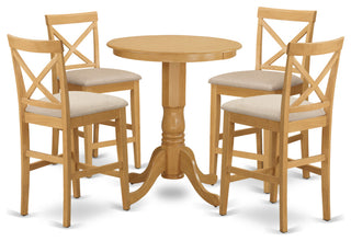 5 Pc Counter Height Pub Set -Pub Table And 4 Counter Height Chairs