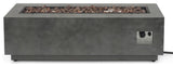 Jasmine Outdoor 50,000 BTU Rectangular Fire Pit, No Tank Holder, Concrete Finish