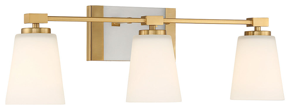 Darby 3-Light Bathroom Vanity Light, Warm Brass