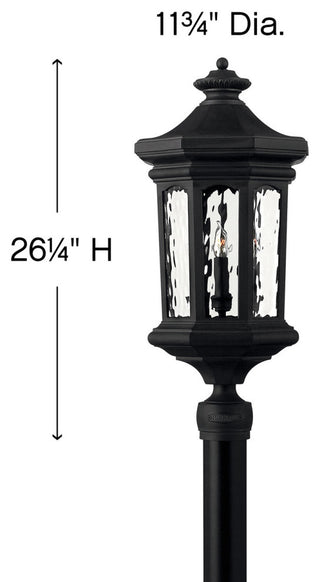 Hinkley Raley Large Post Top Or Pier Mount Lantern, Museum Black