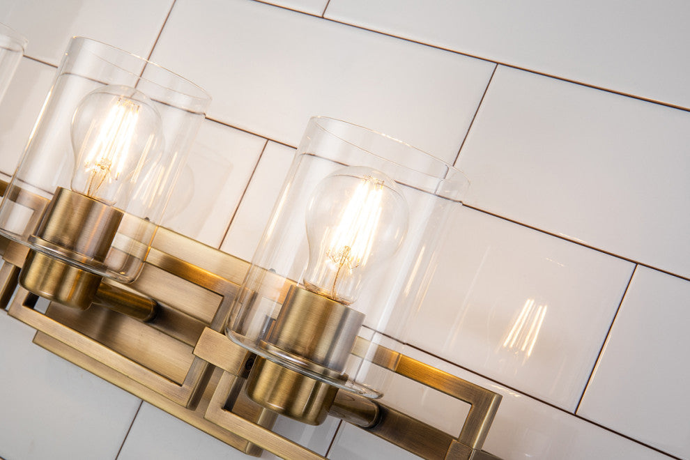 Estes 3 Light Bath Vanity Light, Aged Brass