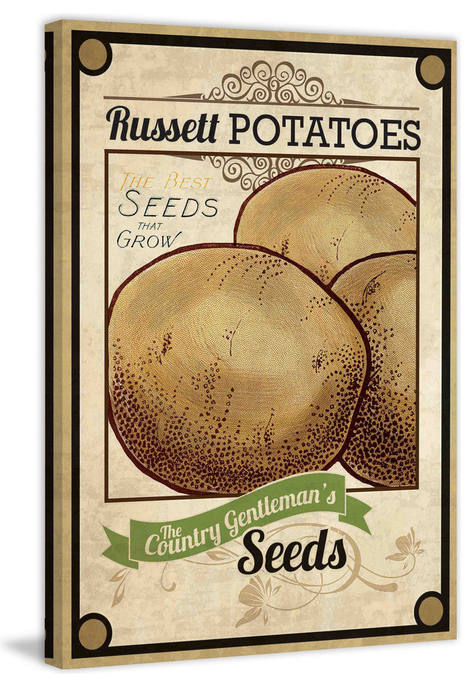"Seed Packet Potatoes" Painting Print on Canvas