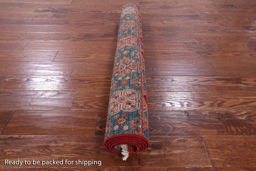 4' 0" X 6' 3" Khorjin Super Kazak Handmade Rug Q10464