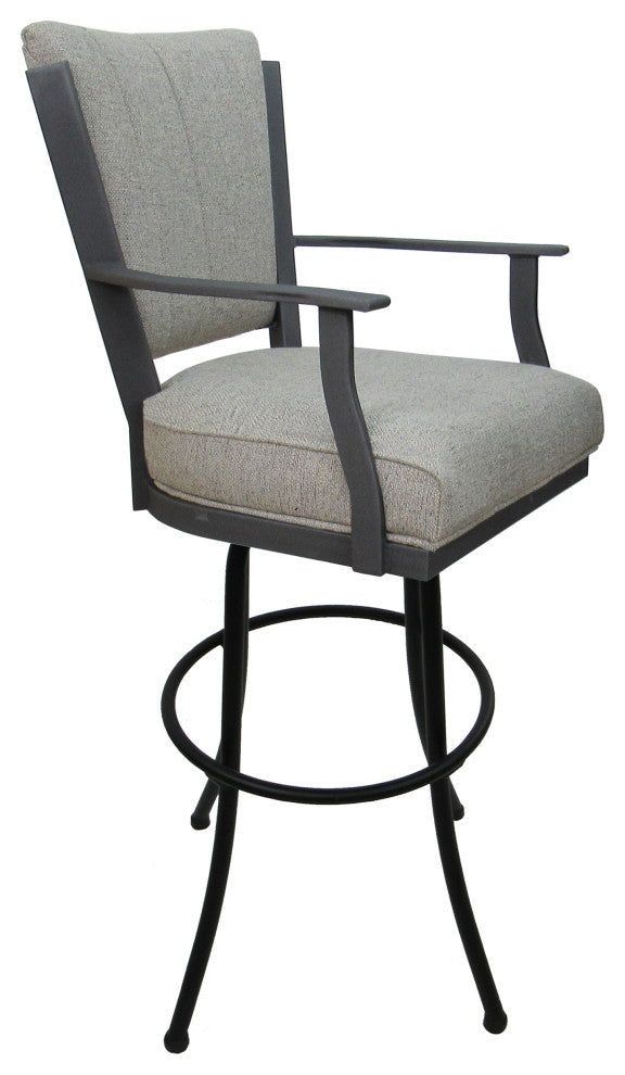 Montana Extra Tall 34" (35") Metal Bar Stool - Noam Base, Hemsath Slate - Grey, 34"