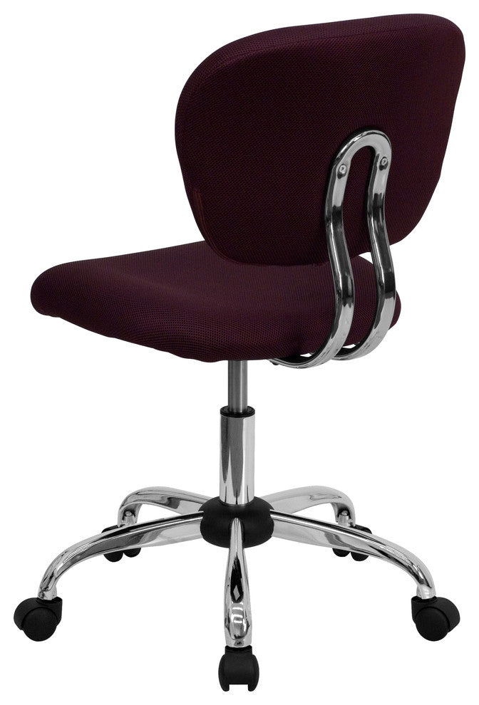 Flash Furniture Mid-Back Burgundy Mesh Task Chair With Chrome Base