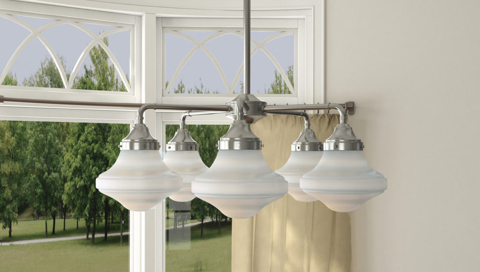 Maxim 30245 New School 28"W LED Chandelier - Satin Nickel