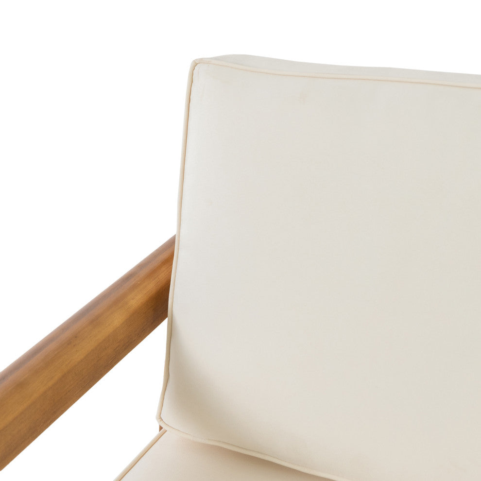 Camak Outdoor Acacia Wood Club Chairs with Cushions (Set of 2)