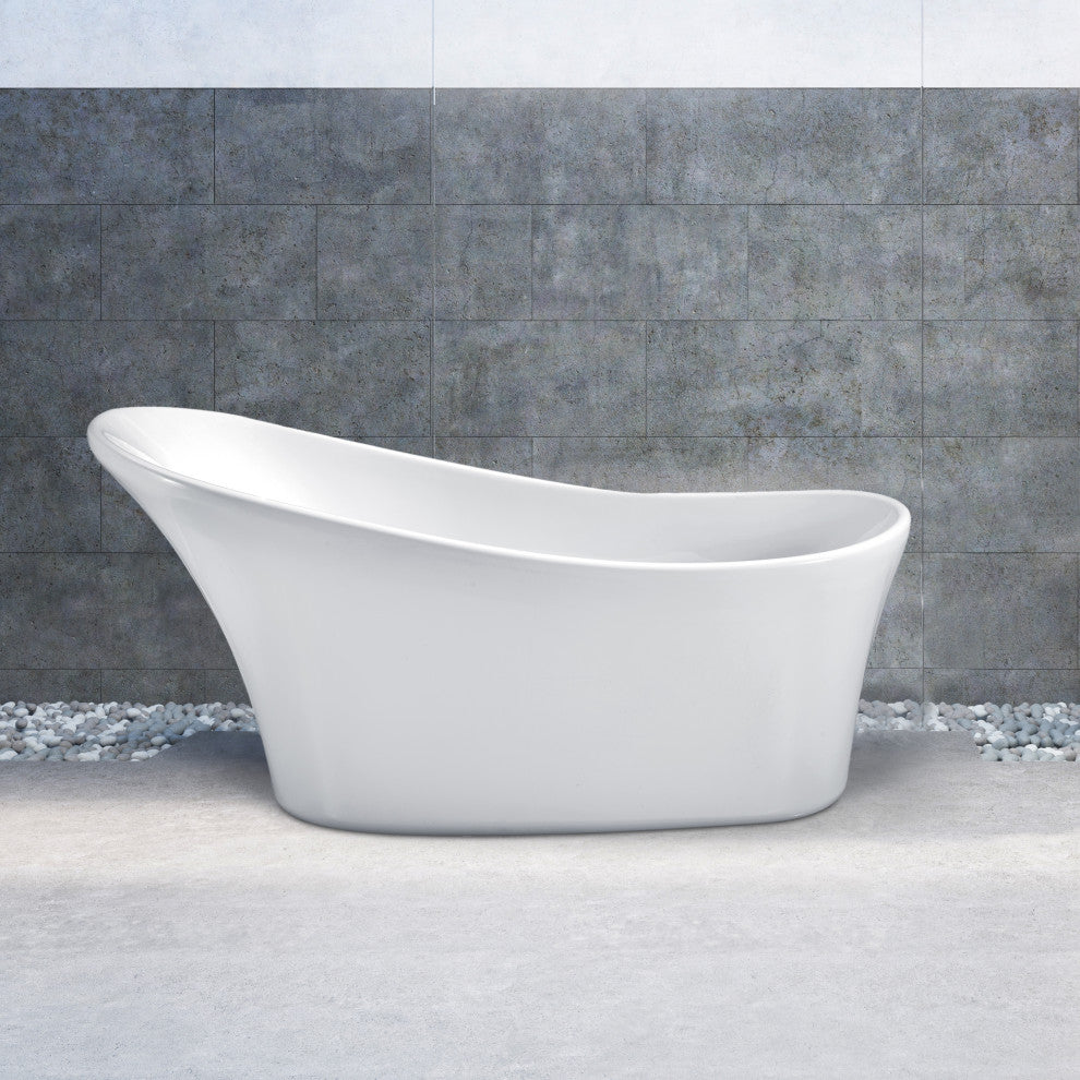 63" Streamline N460-IN-BBR Bathtub and Tray With Drain, Brushed Brass