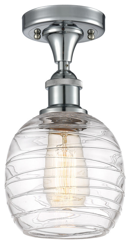 Innovations 516-1C-PC-G1013-LED 1-Light Semi-Flush Mount, Polished Chrome