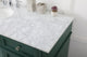 Home Living Vanity with Carrara White Marble Countertop, Green, 60", Single Sink
