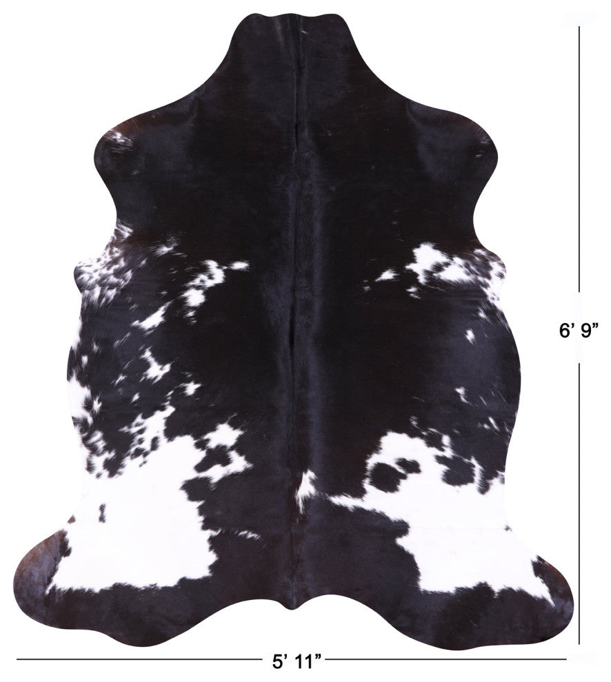 Black and White Natural Cowhide Rug 6' 9" X 5' 11" C2201
