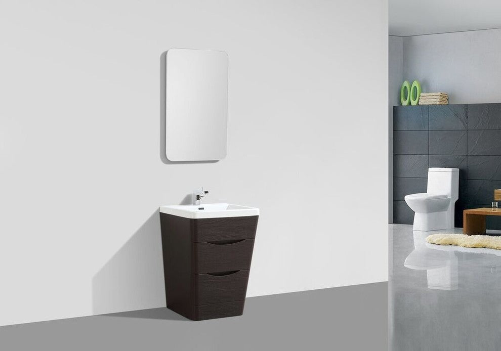 Eviva Victoria 32 Chestnut Modern Bathroom Vanity White Integrated Acrylic Sink