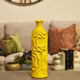 Ceramic Round Cylindrical Vase, Yellow, Medium