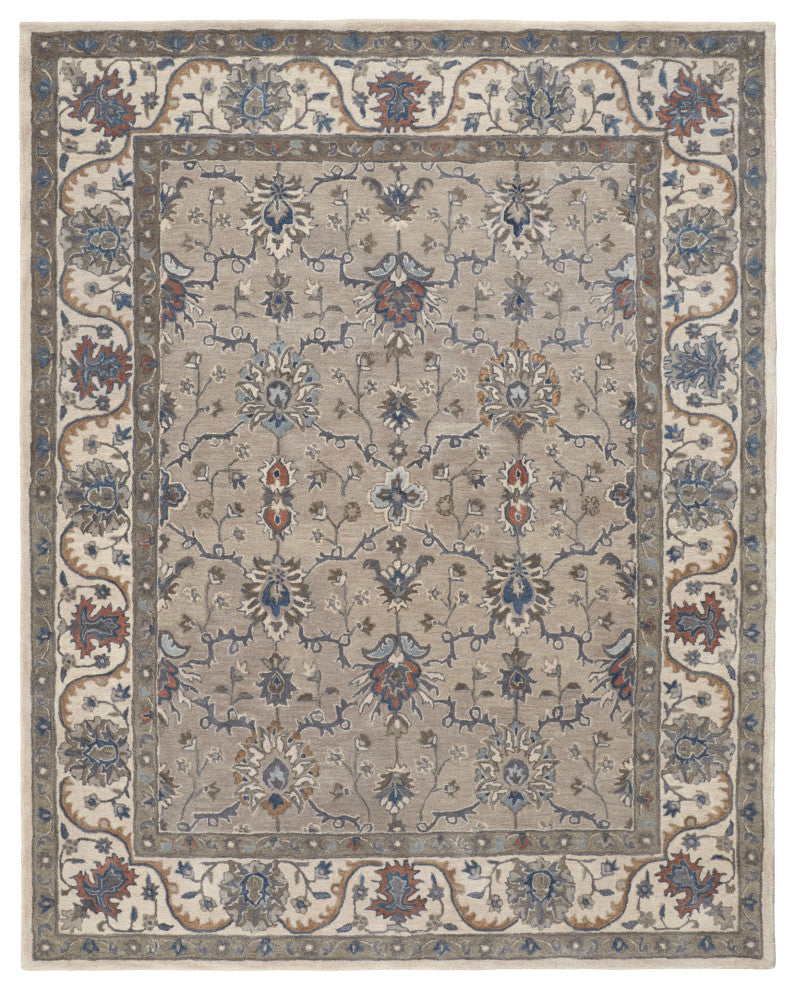 Weave & Wander Mattias Persian Warm Gray/Blue Rug, 10' X 14'