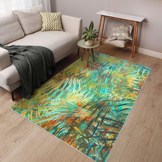 Life of the Party I Abstract Art Area Rug, Power-Loomed, 5'x7.5'