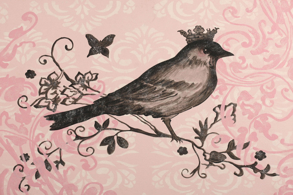 Marmont Hill, "Regal Songbird 2" by Reesa Qualia Print on Wrapped Canvas, 18x12