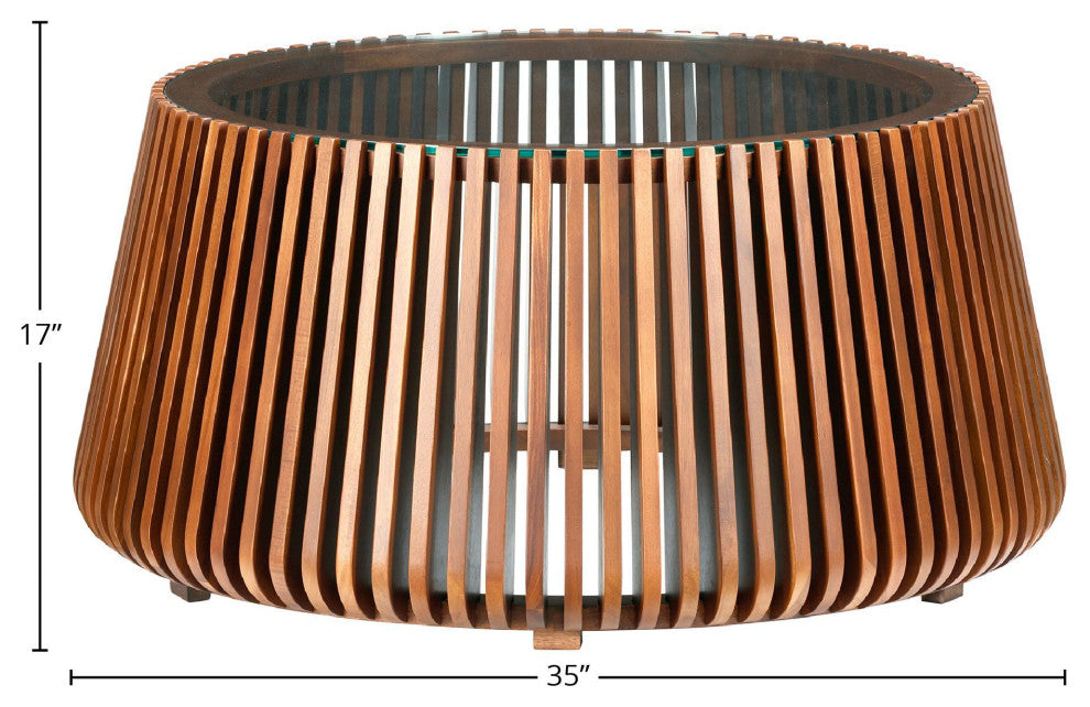 Bungalow Acacia Coffee Table, Honey Brown
