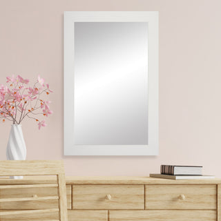 Pendleton Framed Wall Mirror, White, 34"x44"