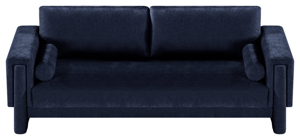 Madeline Chenille Fabric Upholstered Chair, Navy, Sofa