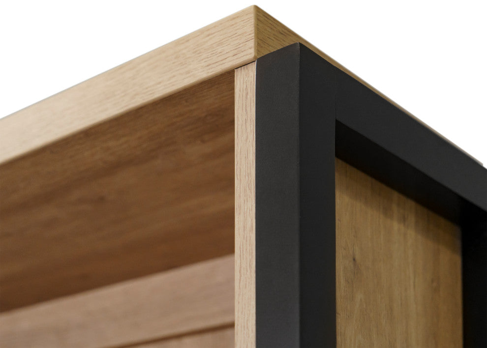 Modern Wood  Laminate Bookcase With Doors, Fully Assembled, Light Brown