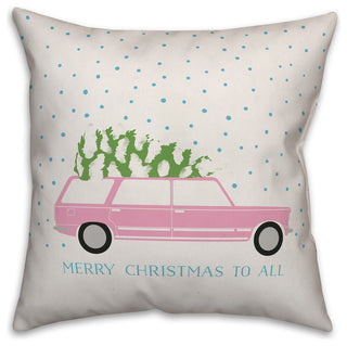 Christmas Station Wagon 20"x20" Throw Pillow