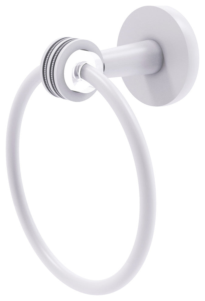 Clearview Towel Ring with Dotted Accents, Matte White