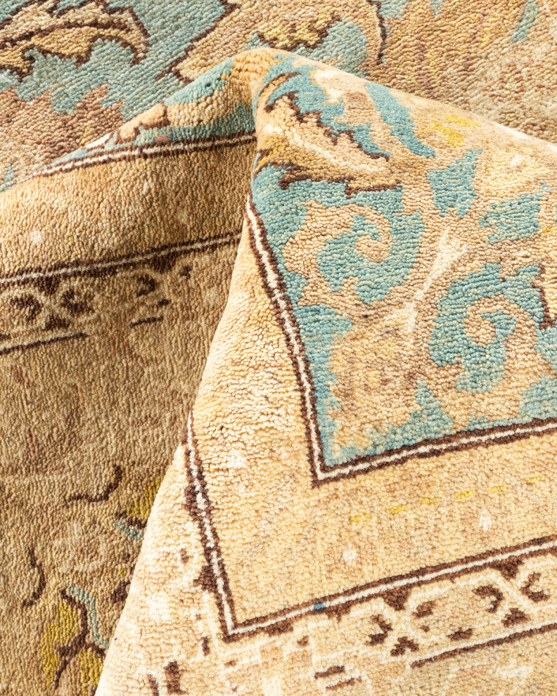 Eclectic, One-of-a-Kind Hand-Knotted Area Rug Light Blue, 8'0"x9'7"